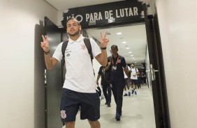 Maycon no vestiário da Arena Corinthians