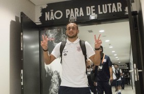 Maycon no vestiário da Arena Corinthians