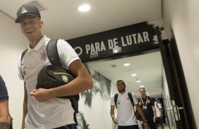 Maycon no vestirio da Arena Corinthians