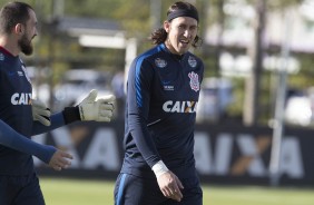 Os goleiros Walter e Cssio tambm brincaram durante a atividade