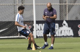 Marquinhos Gabriel no treino do Corinthians antes da partida contra o Botafogo-SP