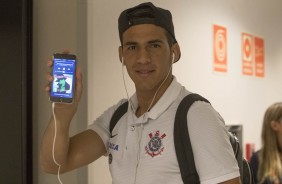 Balbuena no vestiário da Arena antes do duelo contra a La U, pela Sul-Americana