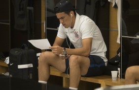 Balbuena no vestirio da Arena antes do jogo contra a La U, pela Sul-Americana