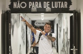 Giovanni Augusto antes do jogo contra o Botafogo-SP, pelo Paulistão