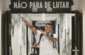 Giovanni Augusto antes do jogo contra o Botafogo-SP, pelo Paulisto