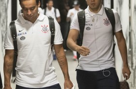 Jadson e Romero antes do jogo contra o Botafogo-SP, pelo Paulisto