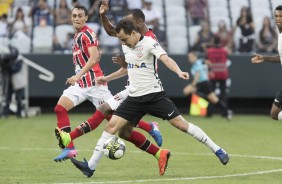 Rodriguinho atuando contra o Botafogo-SP, pelo Paulistão