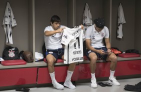 Romero e Balbuena antes do duelo contra o Internacional, no Beira Rio, pela Copa do Brasil