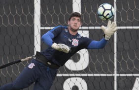 Caíque durante reapresentação do Corinthians