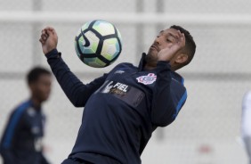 Léo Príncipe durante a reapresentação do Corinthians