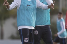 Camacho e Lo Jab no treino da tarde, antes da partida contra o Internacional
