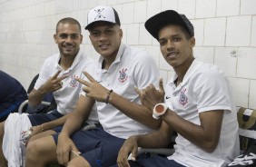 Clayton, Léo Jabá e Pedrinho se preparando para encarar o São Paulo, pelo Paulistão