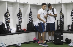 Marquinhos Gabriel e Marciel se preparando para encarar o So Paulo, pelo Paulisto