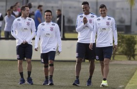 Rodriguinho, Jadson, J e Balbuena durante o ltimo treino antes da deciso contra o Inter