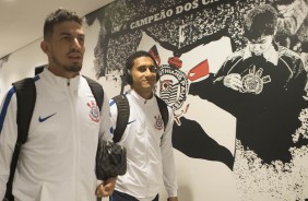 Pedro Henrique e Pablo chegando  Arena para enfrentar o Internacional, pela Copa do Brasil