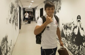 Romero chegando  Arena para enfrentar o Internacional, pela Copa do Brasil