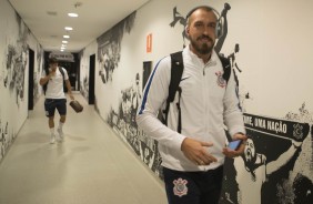 Walter chegando  Arena para enfrentar o Internacional, pela Copa do Brasil