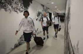 Gabriel adentra aos vestiários da Arena para encarar o São Paulo, pela semifinal do Paulista