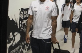 Kazim chegando para semifinal contra o São Paulo, na Arena