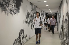 Pedro Henrique chegando à Arena para enfrentar o São Paulo, pela semifinal do Paulistão
