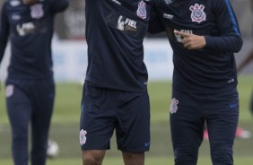 Fellipe Bastos e Lo Jab durante treino preparatrio para a final contra a Ponte