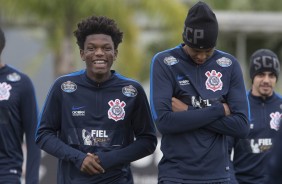 Sorrisão de Warian durante treino preparatório para a final contra a Ponte
