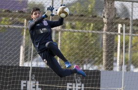 Matheus Vidotto durante reapresentao do Corinthians depois dos 3 a 0 sobre a Ponte Preta