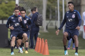 Na manhã desta terça, o elenco do Timão realizou treinamento tático