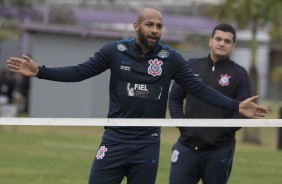 Fellipe Melo no treino dessa tarde no CT Joaquim Grava