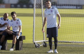 Os jogadores posaram para a câmera durante o treinamento