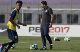 Fbio Carille no treino do Corinthians no CT Joaquim Grava