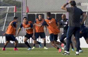 Jogadores do Corinthians no treino do Corinthians no CT Joaquim Grava