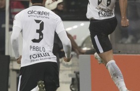 Romero foi o autor do primeiro gol do Corinthians contra o Santos, pelo Brasileiro