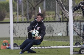 Caíque França treinando durante a reapresentação do Corinthians depois da Vitória contra o Santos