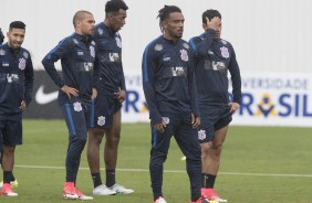 O elenco se reapresentou hoje aps o triunfo diante do Santos, na Arena