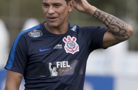 Giovanni Augusto no treino dessa terça-feira no CT Joaquim Grava