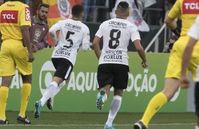 O volante Gabriel fechou a conta para o Timo na Arena, diante o So Paulo