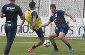 Marciel no treino de reapresentação do Corinthians após o Majestoso na Arena