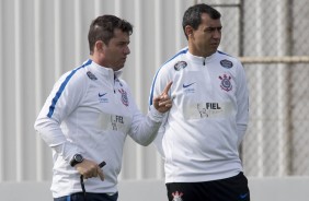 Osmar Loss e Carille no treino da manh dessa segunda-feira