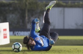 Titular, Cássio esteve em campo durante o trabalho tático