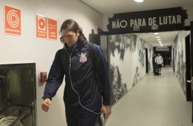 Cássio chega à Arena para mais um jogo pelo Brasileirão, o adversário é o Bahia