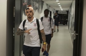 Fagner chega à Arena para enfrentar o Bahia, pelo Campeonato Brasileiro