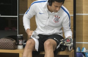 Pablo no vestirio da Arena para enfrentar o Cruzeiro