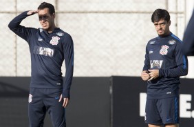 Rodriguinho e Fagner no treino da tarde de tera-feira