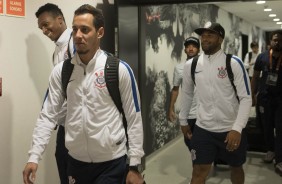 Rodriguinho na entrada do vestiário para o duleo contra o Bahia