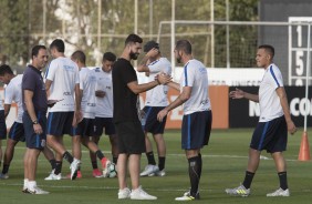 Felipe reencontrou alguns companheiros de time ao vistar o treino de sexta-feira