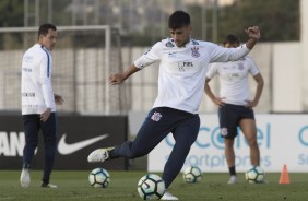 Camacho durante o treino de hoje, no CT Joaquim Grava