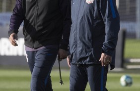 Carille e Walmir Cruz no treino de hoje