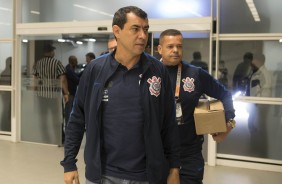 Fbio Carille chegando na Arena, o adversrio  o Botafogo