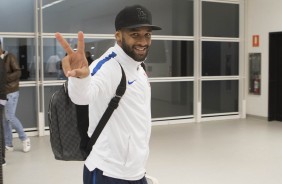 Fellie Bastos chegando à Arena para o jogo contra o Botafogo